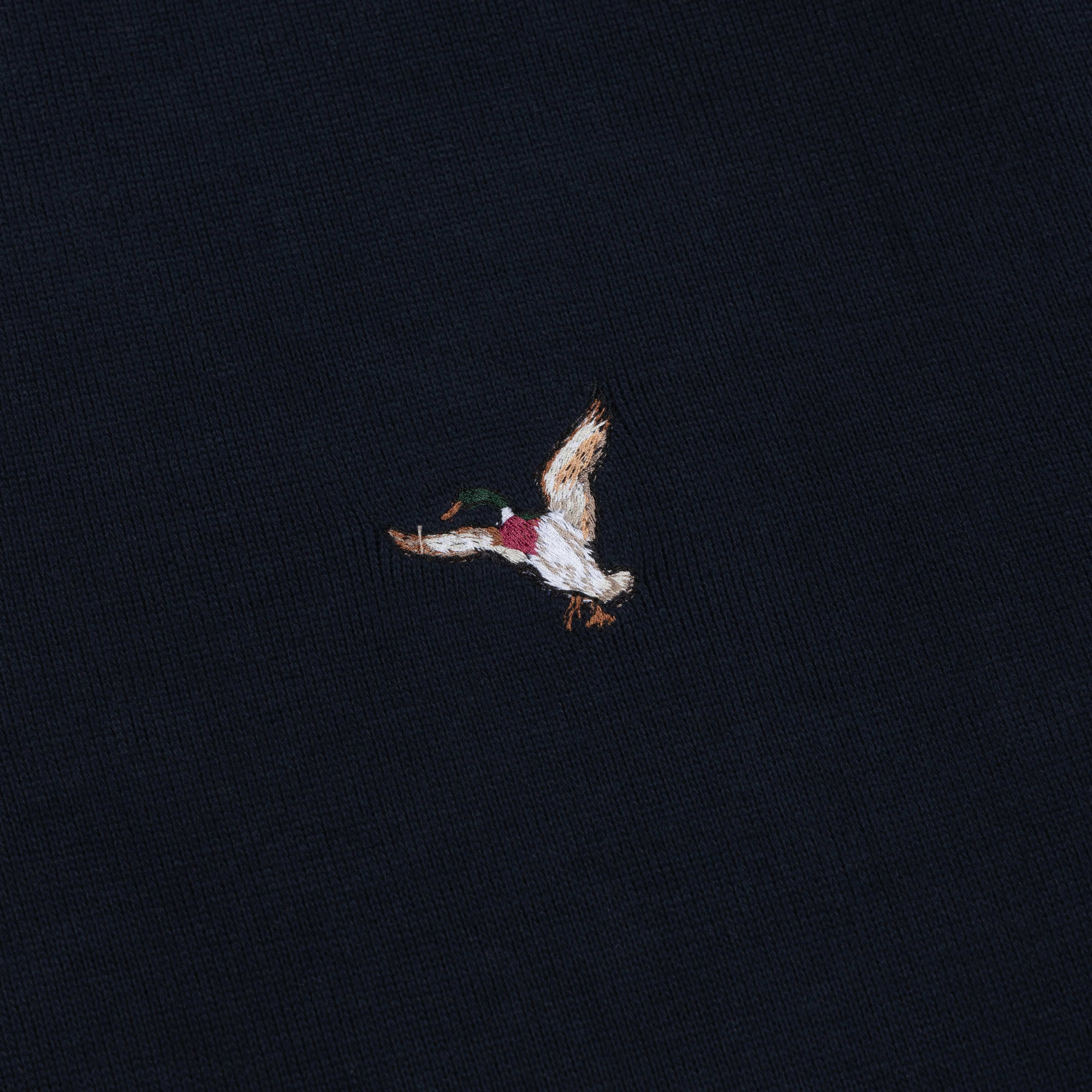 Ribbed Quarter-Zip Pullover - Navy