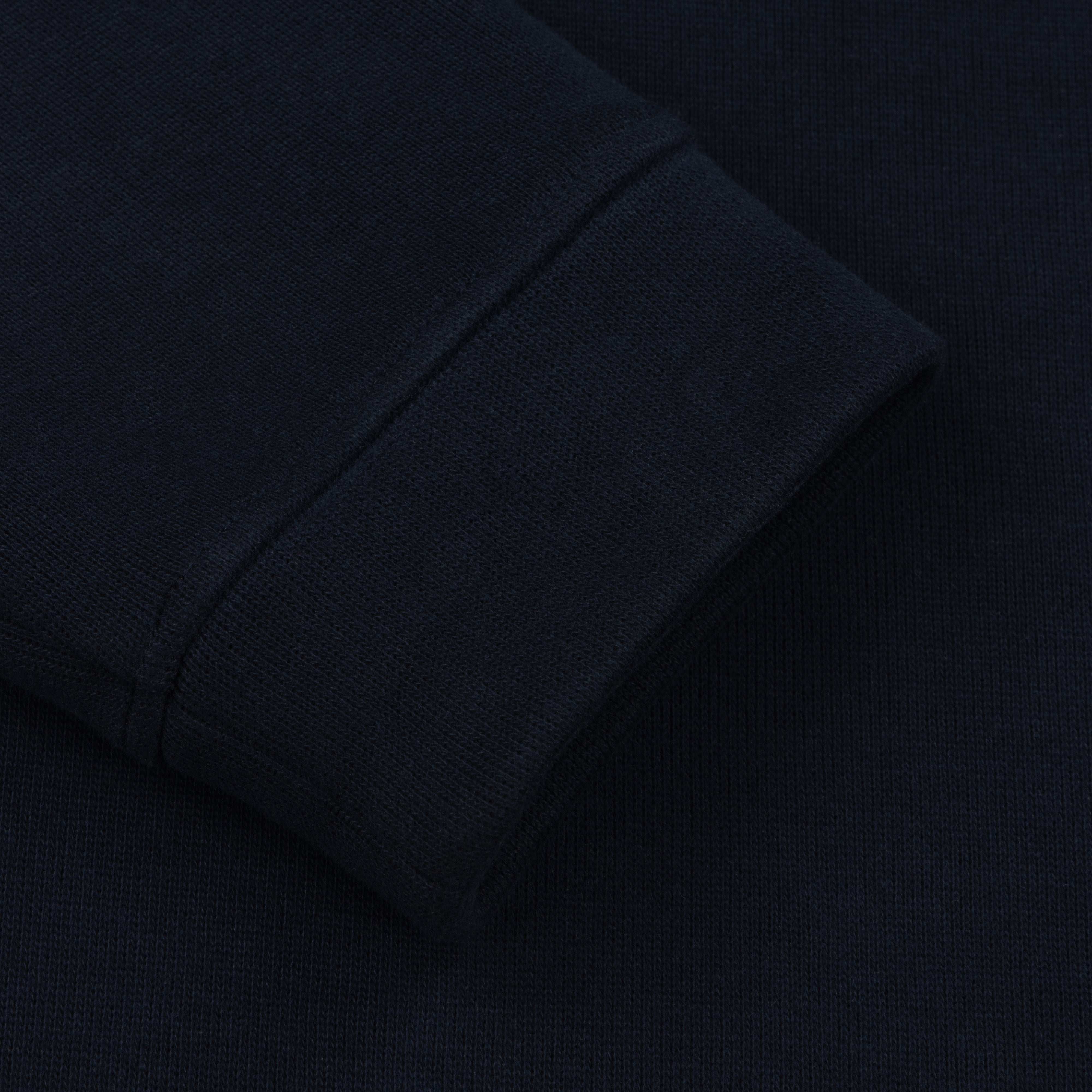 Ribbed Quarter-Zip Pullover - Navy