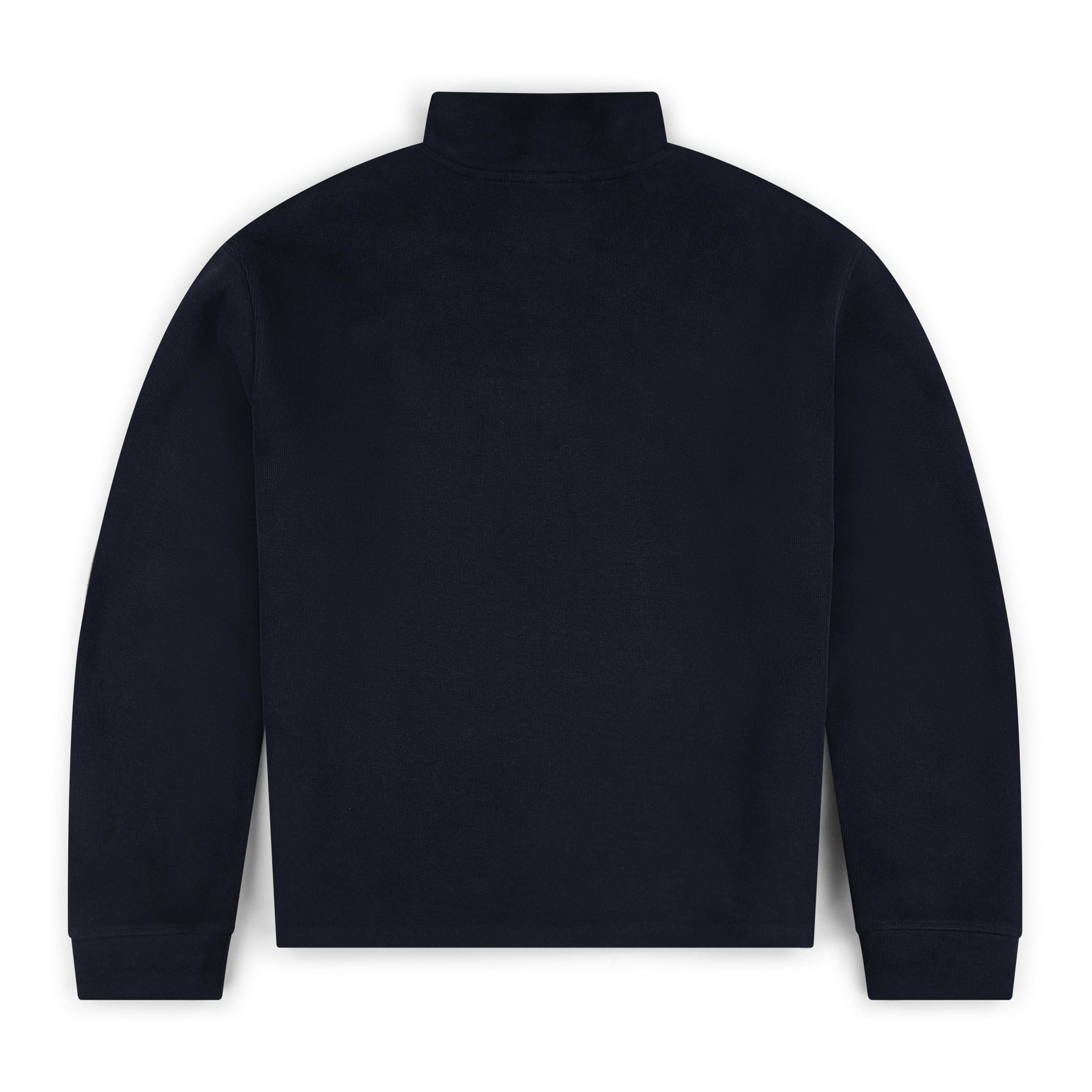 Ribbed Quarter-Zip Pullover - Navy